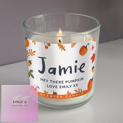 Personalised Pumpkin Scented Jar Candle