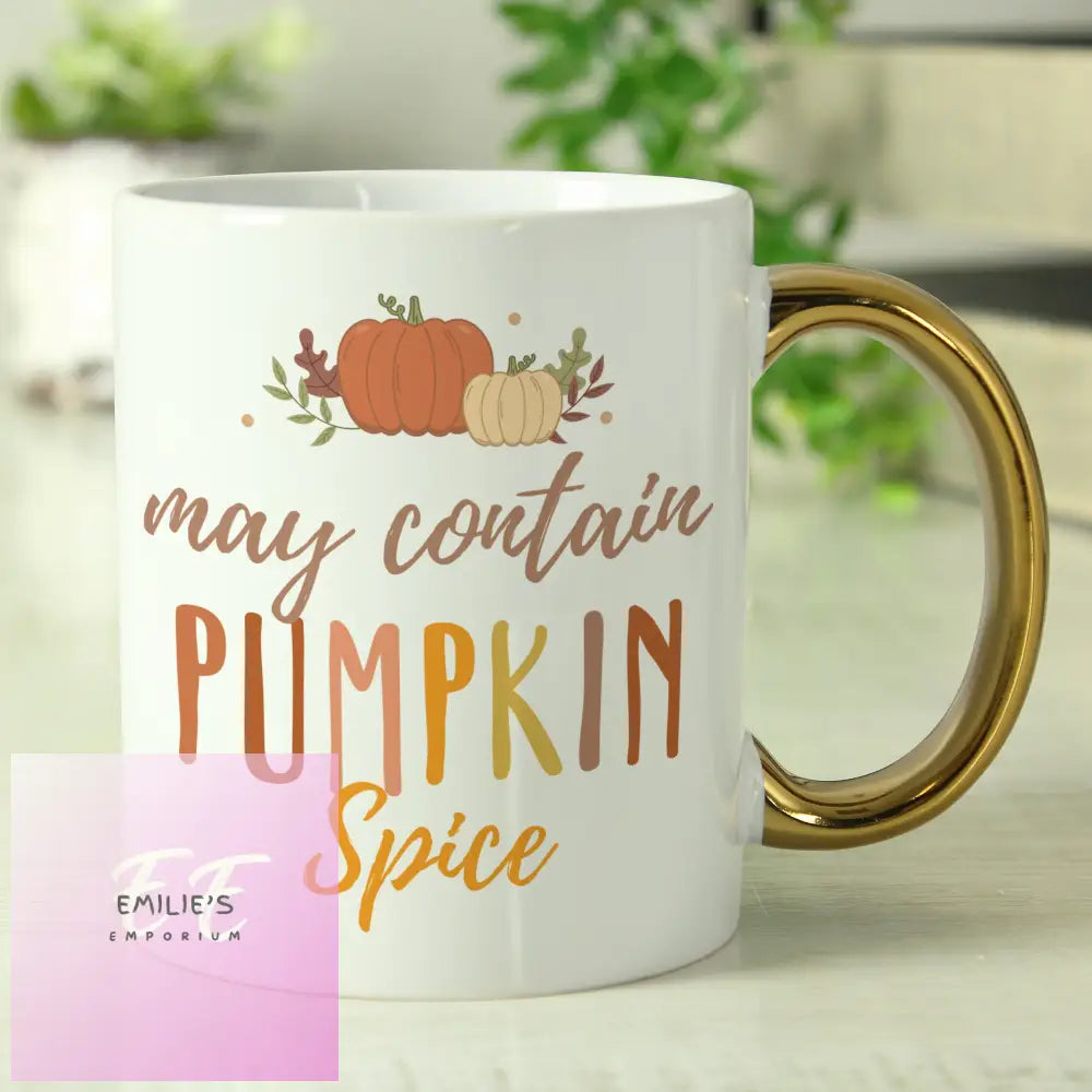 Personalised Pumpkin Spice Gold Handle Mug