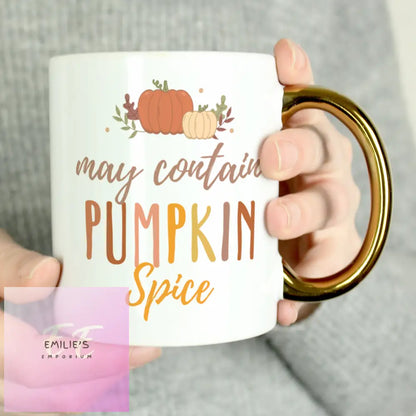 Personalised Pumpkin Spice Gold Handle Mug