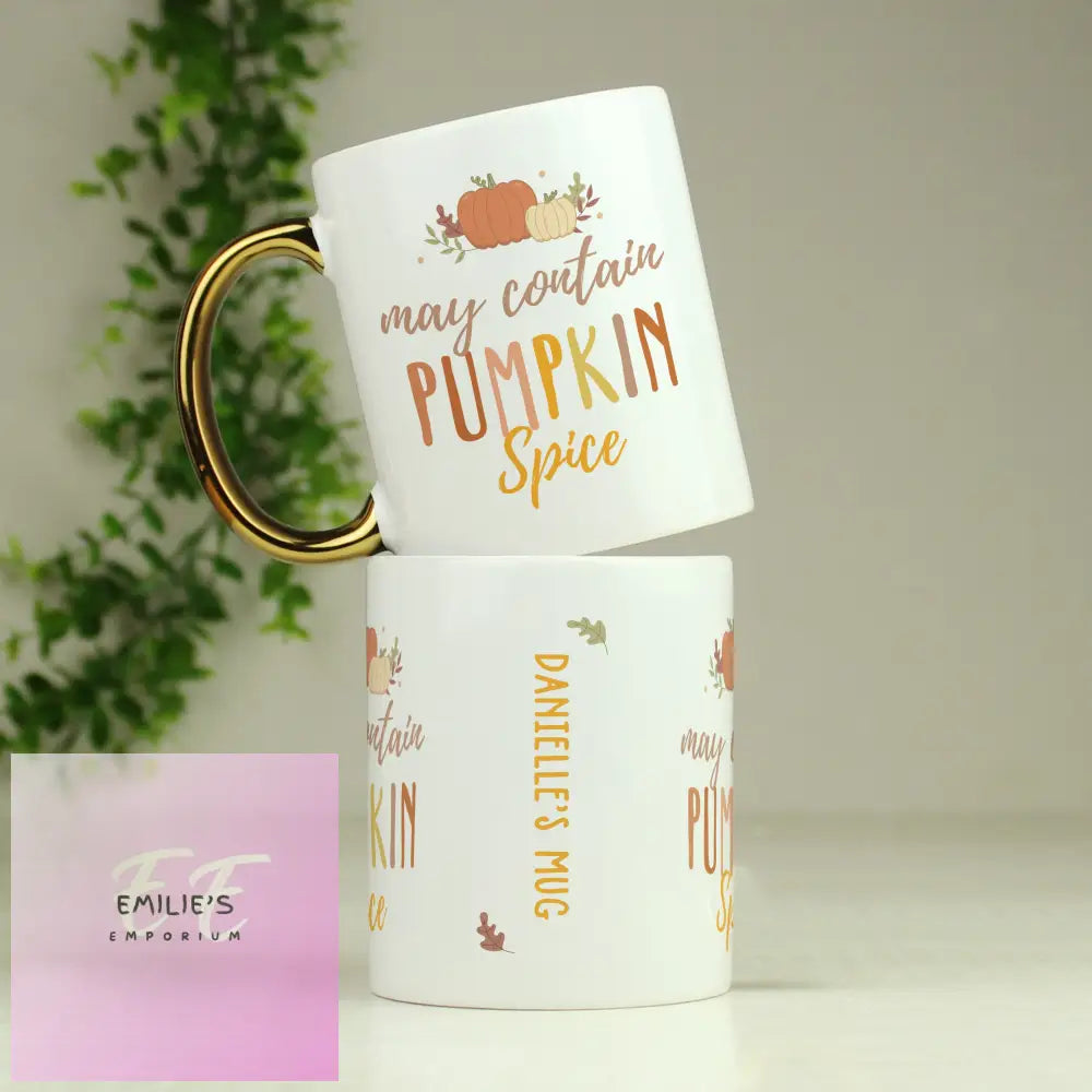 Personalised Pumpkin Spice Gold Handle Mug