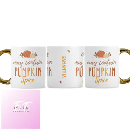 Personalised Pumpkin Spice Gold Handle Mug