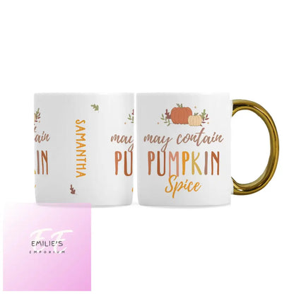 Personalised Pumpkin Spice Gold Handle Mug