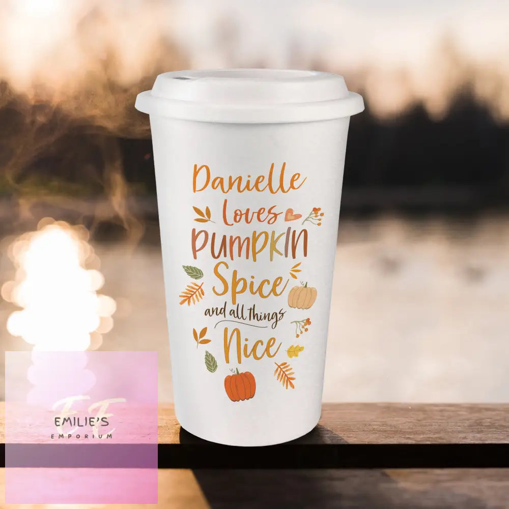 Personalised Pumpkin Spice Travel Mug