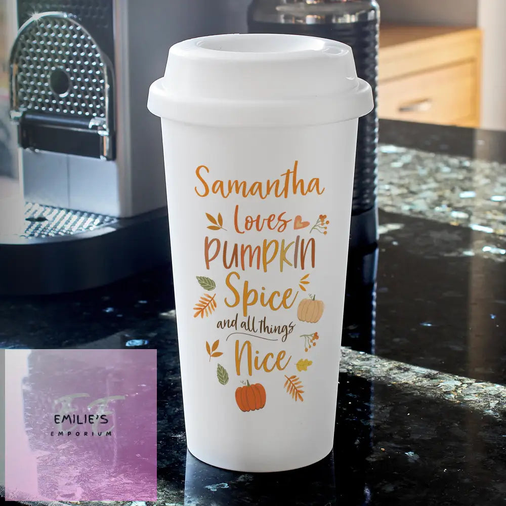 Personalised Pumpkin Spice Travel Mug