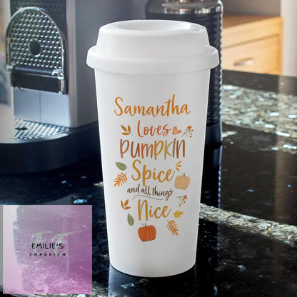 Personalised Pumpkin Spice Travel Mug