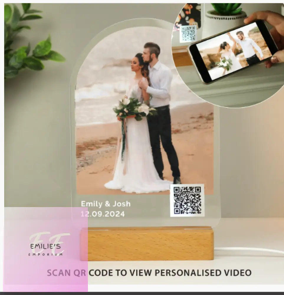 Personalised Qr Photo Upload Led Light