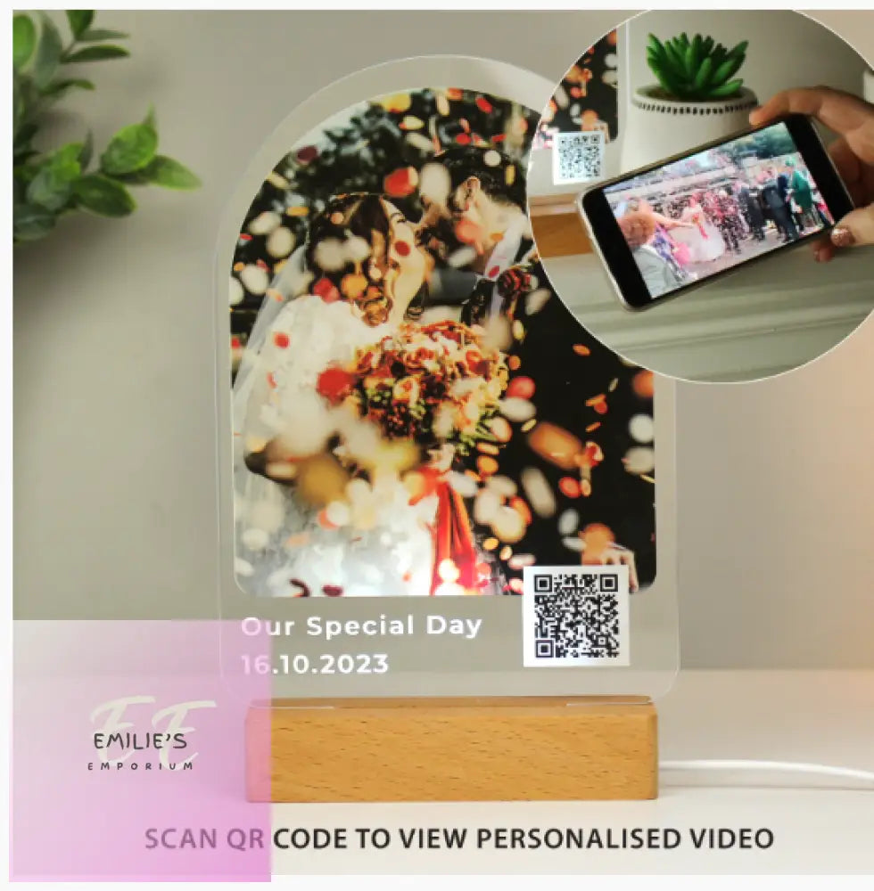 Personalised Qr Photo Upload Led Light