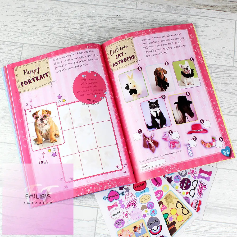 Personalised Rachael Hale Adorable Animals Activity Book With Stickers