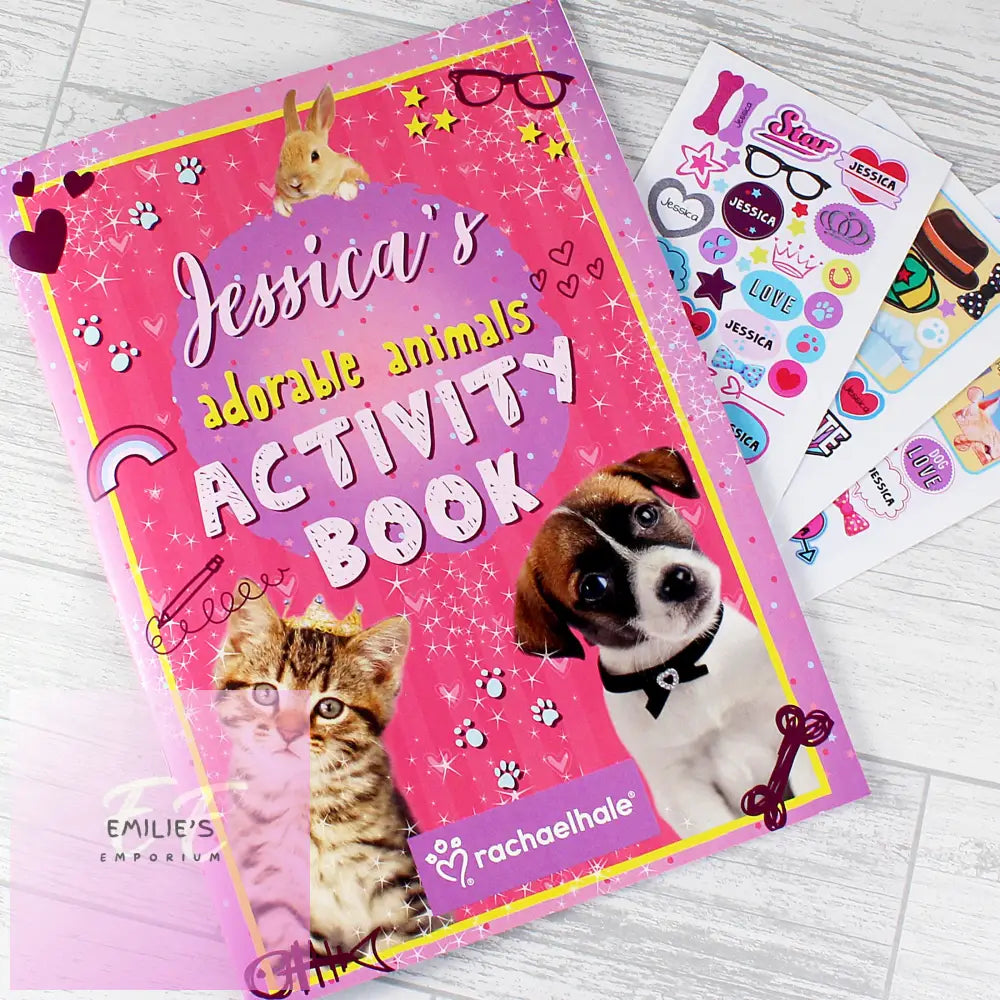 Personalised Rachael Hale Adorable Animals Activity Book With Stickers