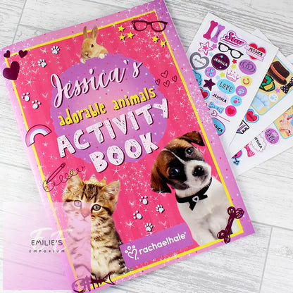 Personalised Rachael Hale Adorable Animals Activity Book With Stickers