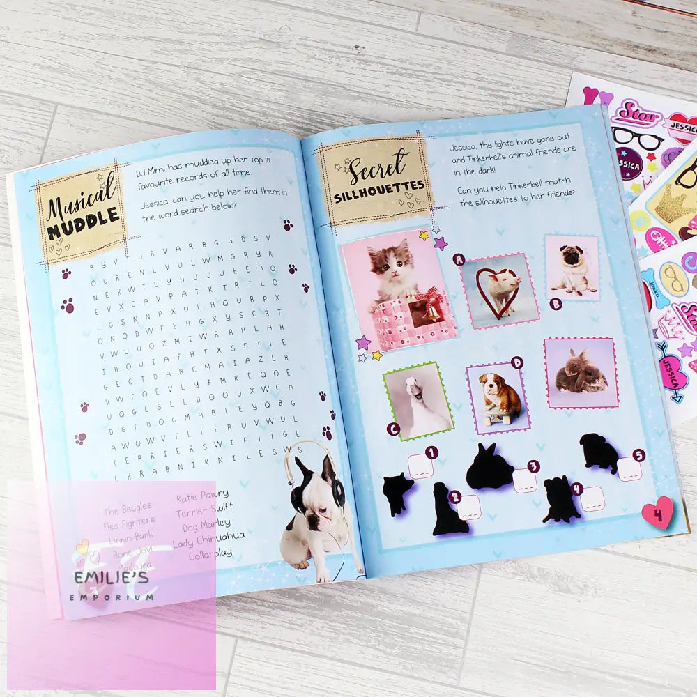 Personalised Rachael Hale Adorable Animals Activity Book With Stickers