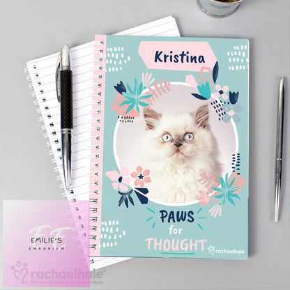 Personalised Rachael Hale Paws For Thought Cat A5 Notebook