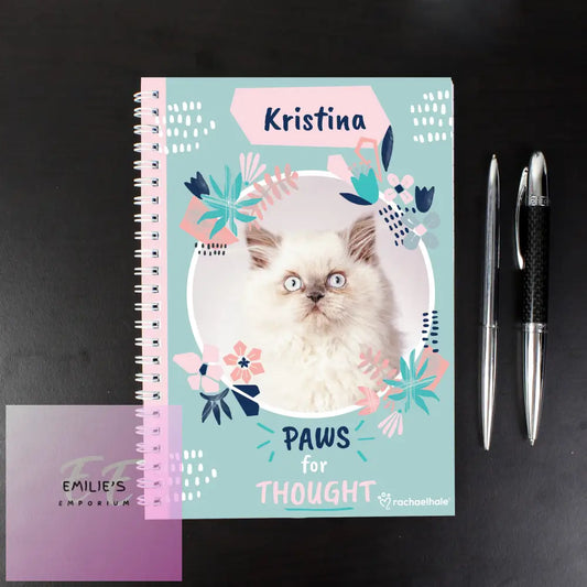 Personalised Rachael Hale Paws For Thought Cat A5 Notebook