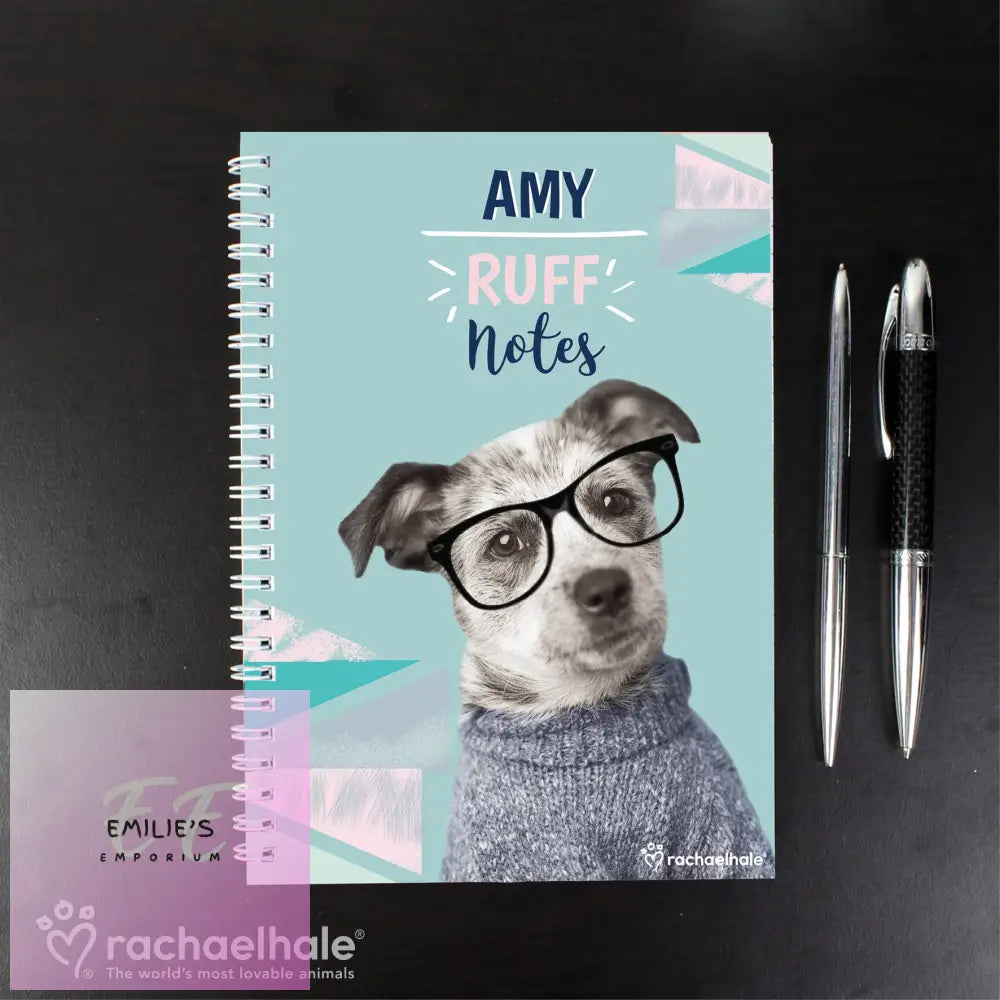 Personalised Rachael Hale Ruff Notes Dog A5 Notebook