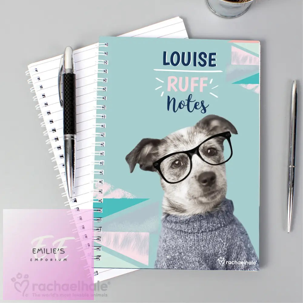 Personalised Rachael Hale Ruff Notes Dog A5 Notebook