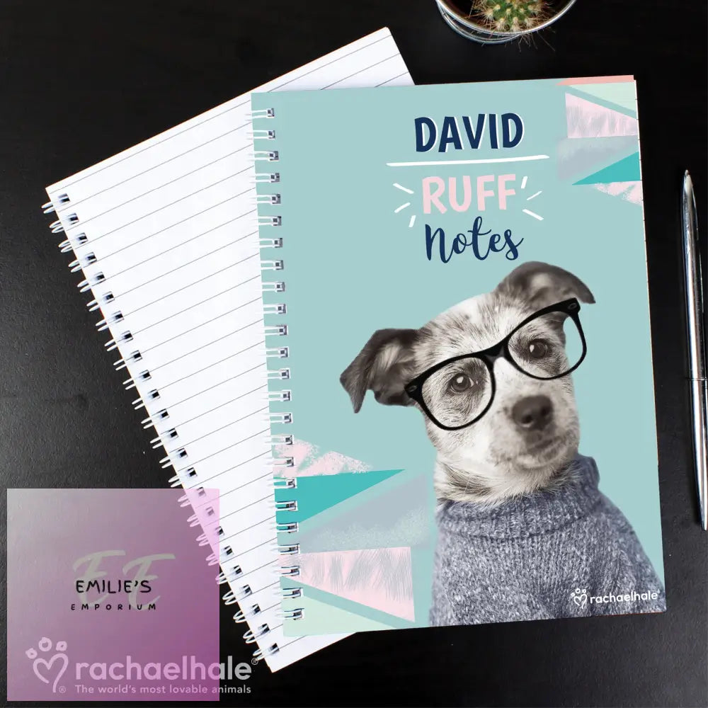 Personalised Rachael Hale Ruff Notes Dog A5 Notebook
