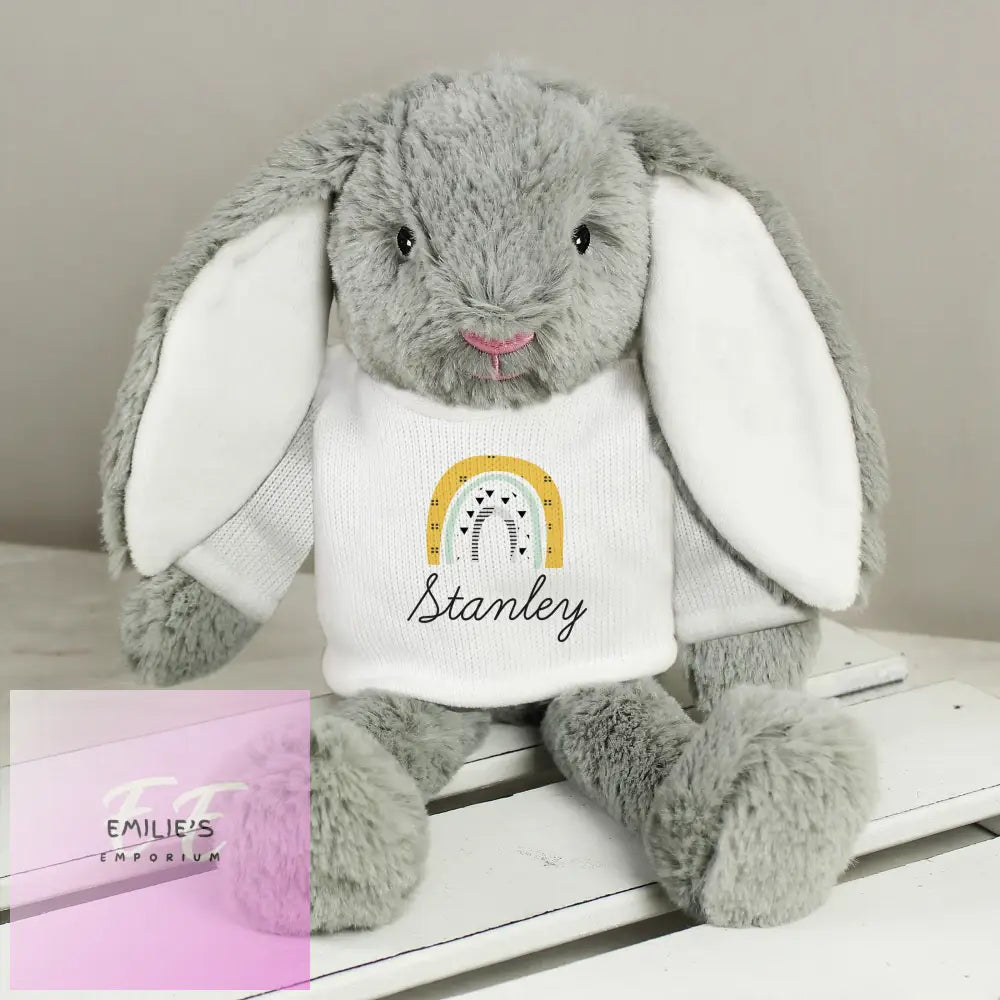 Personalised Rainbow Bunny Rabbit Soft Toy