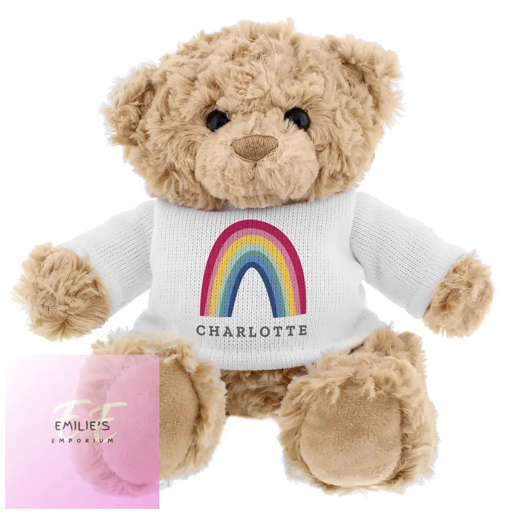 Personalised Rainbow Teddy Bear