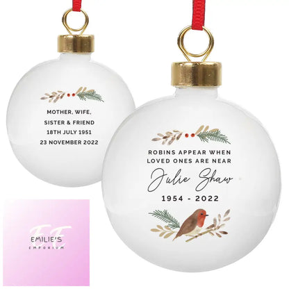 Personalised Robin Bauble