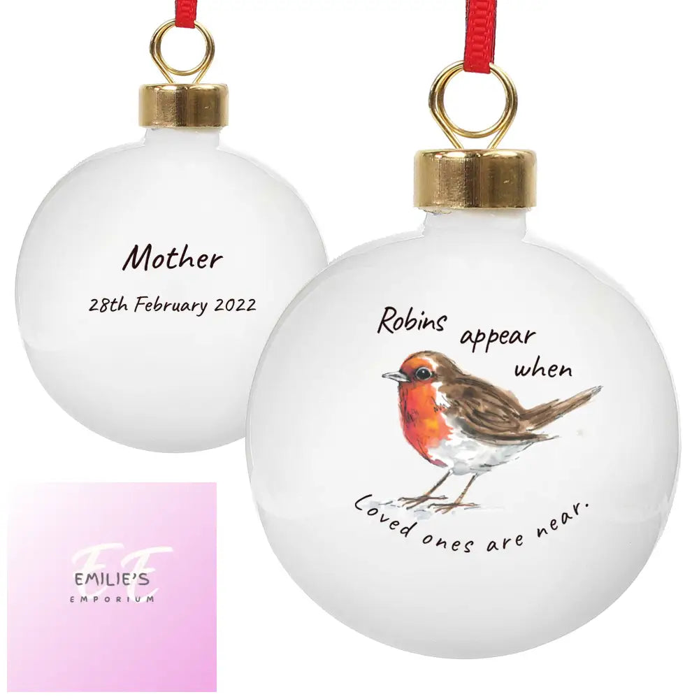 Personalised Robins Appear Bauble