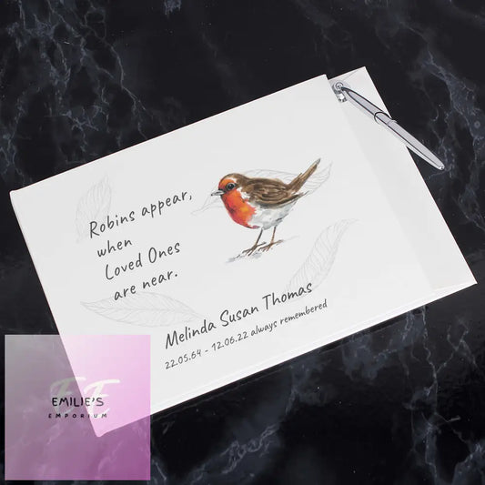 Personalised Robins Appear Guest Book