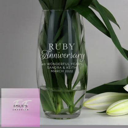 Personalised Ruby Anniversary Bullet Vase