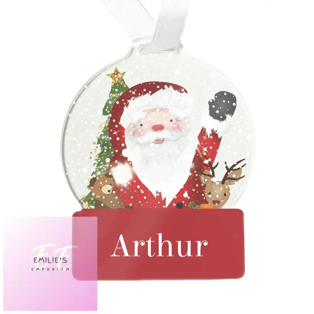 Personalised Santa Acrylic Snowglobe Decoration