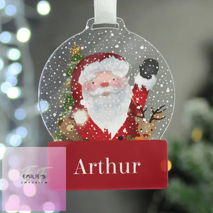 Personalised Santa Acrylic Snowglobe Decoration