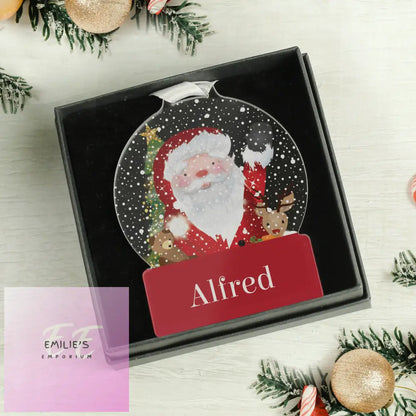 Personalised Santa Acrylic Snowglobe Decoration