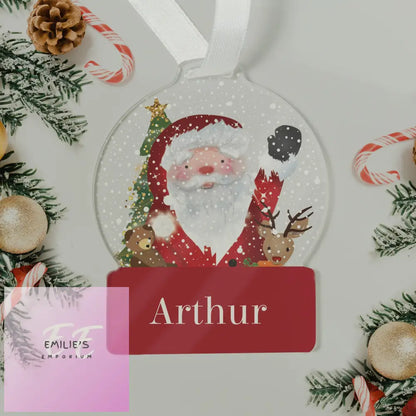 Personalised Santa Acrylic Snowglobe Decoration