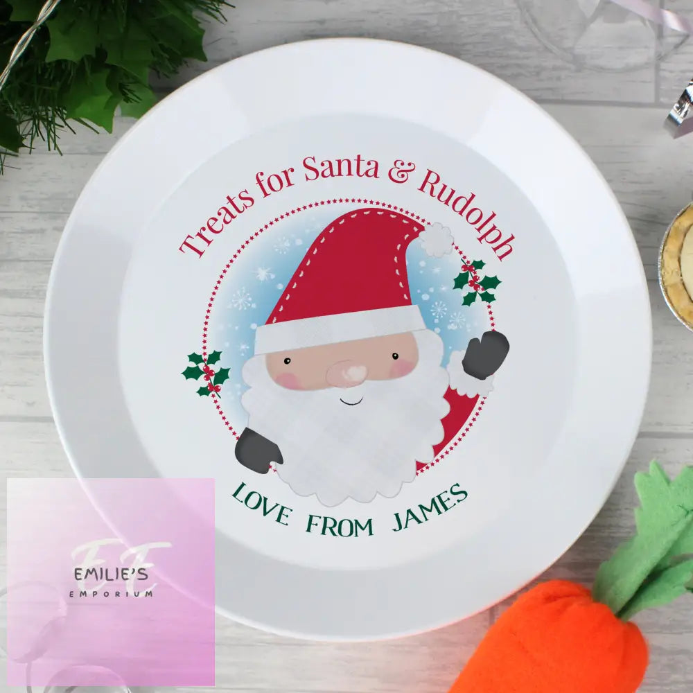 Personalised Santa Christmas Eve Mince Pie Plastic Plate