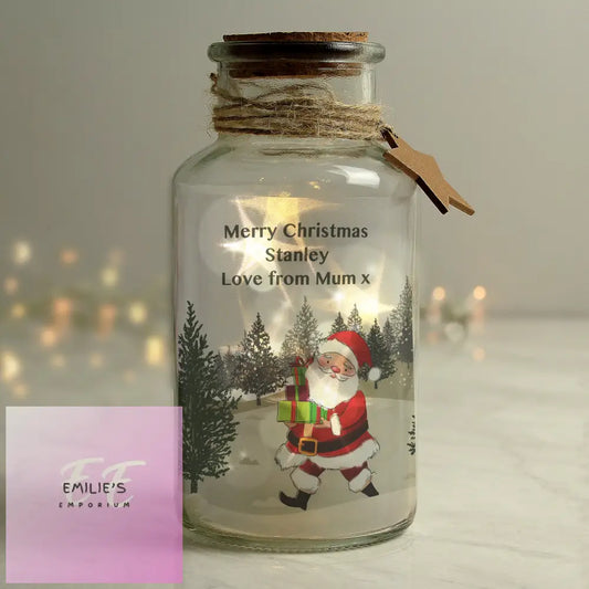 Personalised Santa Led Glass Jar