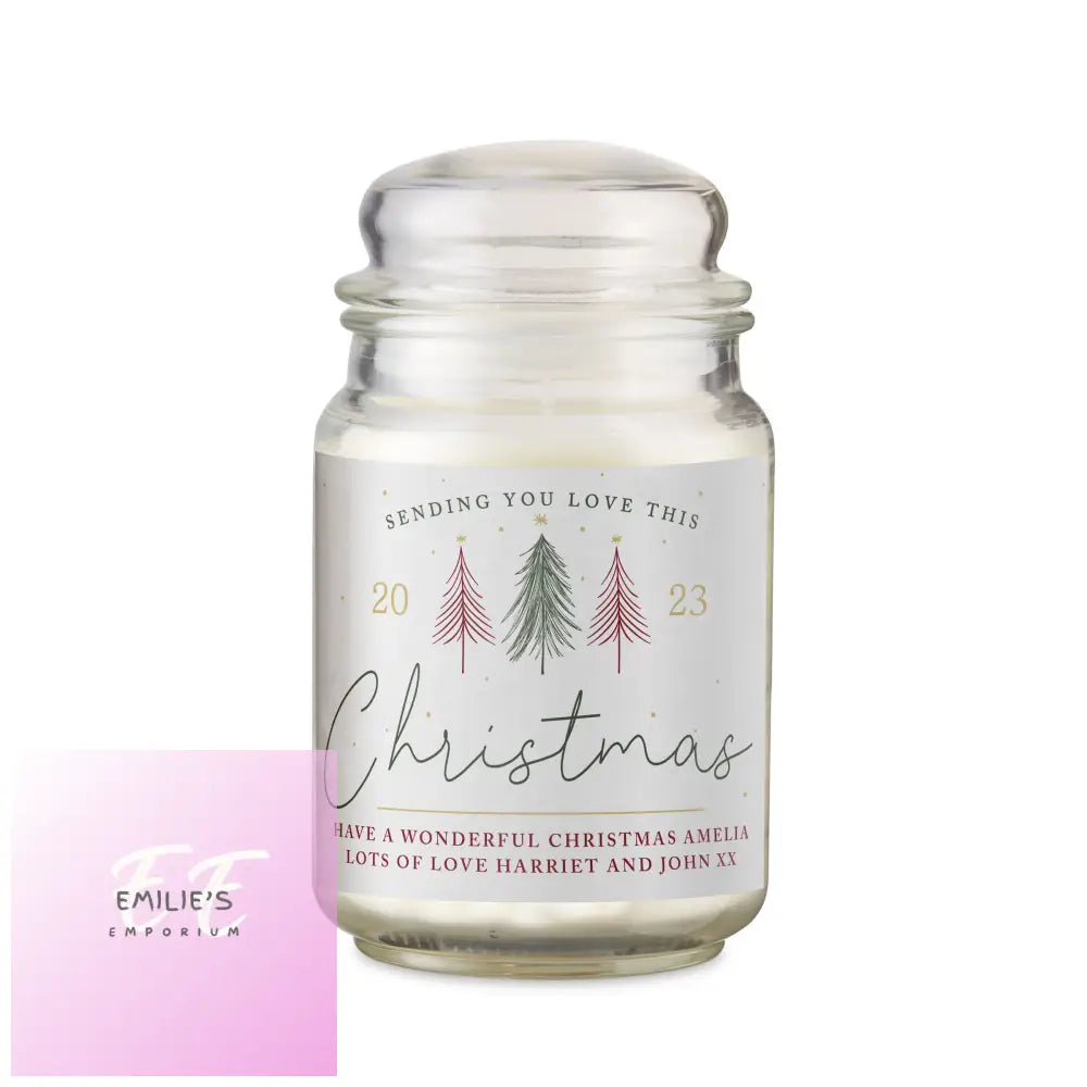 Personalised Sending You Love Christmas Large Scented Jar Candle