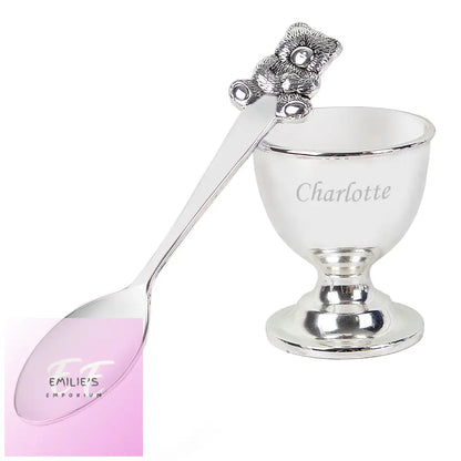 Personalised Silver Egg Cup & Spoon