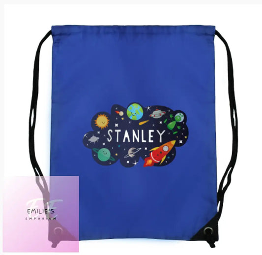 Personalised Space Blue Kit Bag