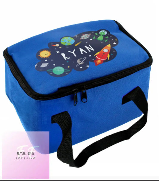 Personalised Space Blue Lunch Bag