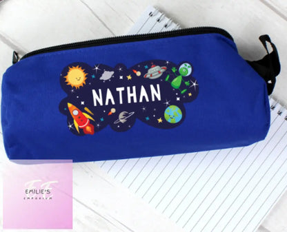 Personalised Space Blue Pencil Case