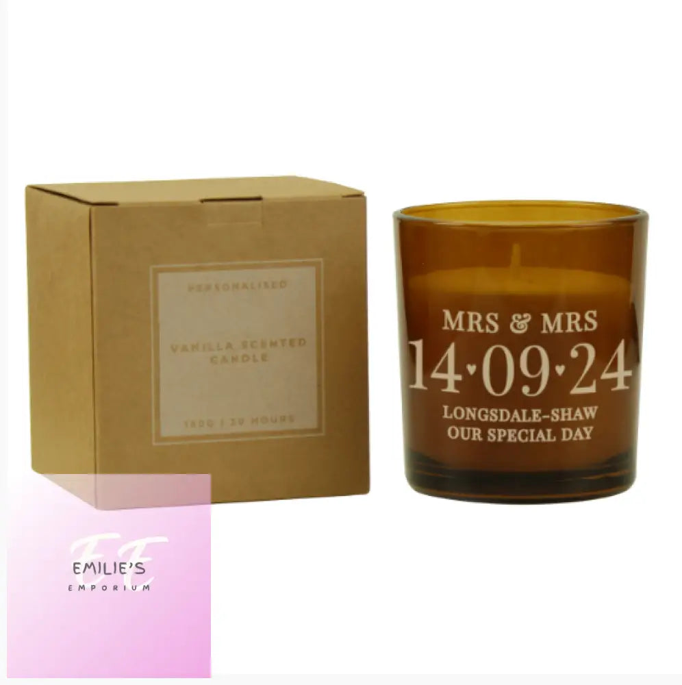 Personalised Special Date Amber Glass Candle