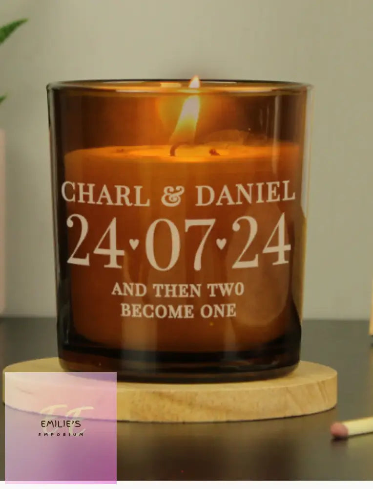 Personalised Special Date Amber Glass Candle