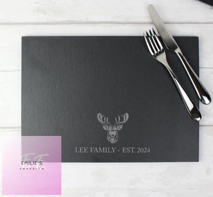 Personalised Stag Slate Placemat