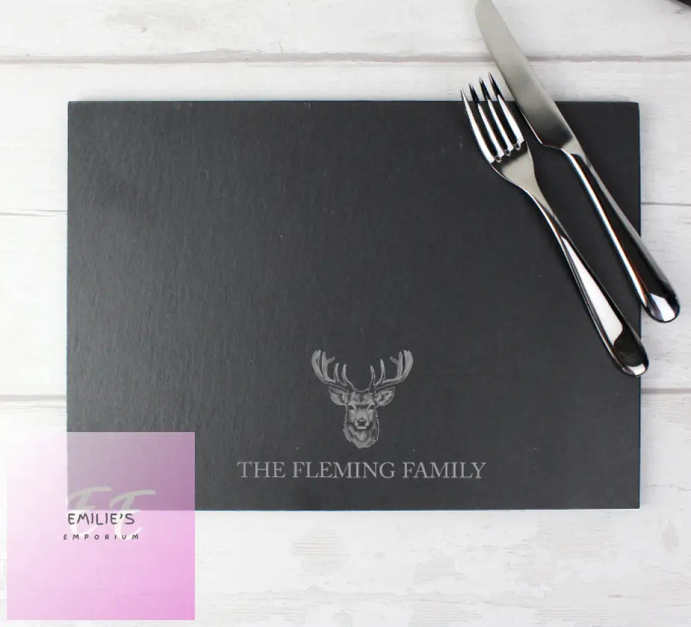 Personalised Stag Slate Placemat