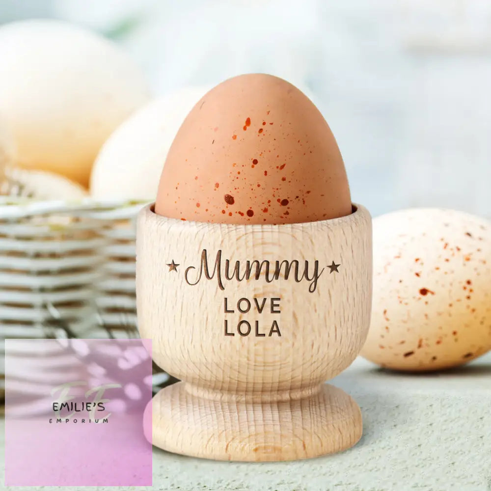 Personalised Stars Wooden Egg Cup