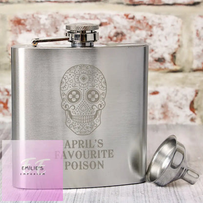 Personalised Sugar Skull Hip Flask