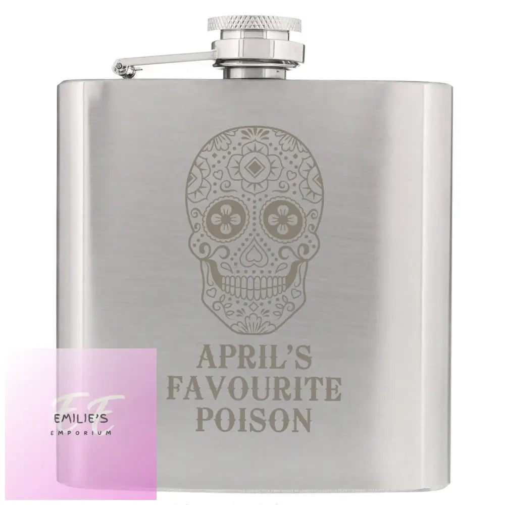 Personalised Sugar Skull Hip Flask