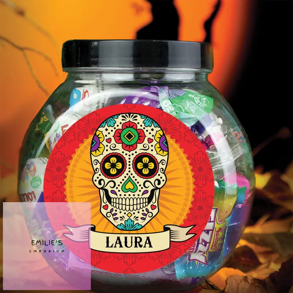 Personalised Sugar Skull Sweet Jar