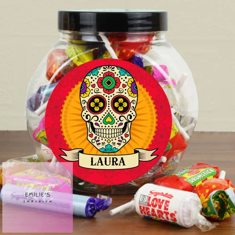 Personalised Sugar Skull Sweet Jar