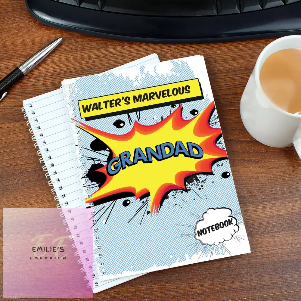 Personalised Super Hero Comic Book Themed A5 Notebook