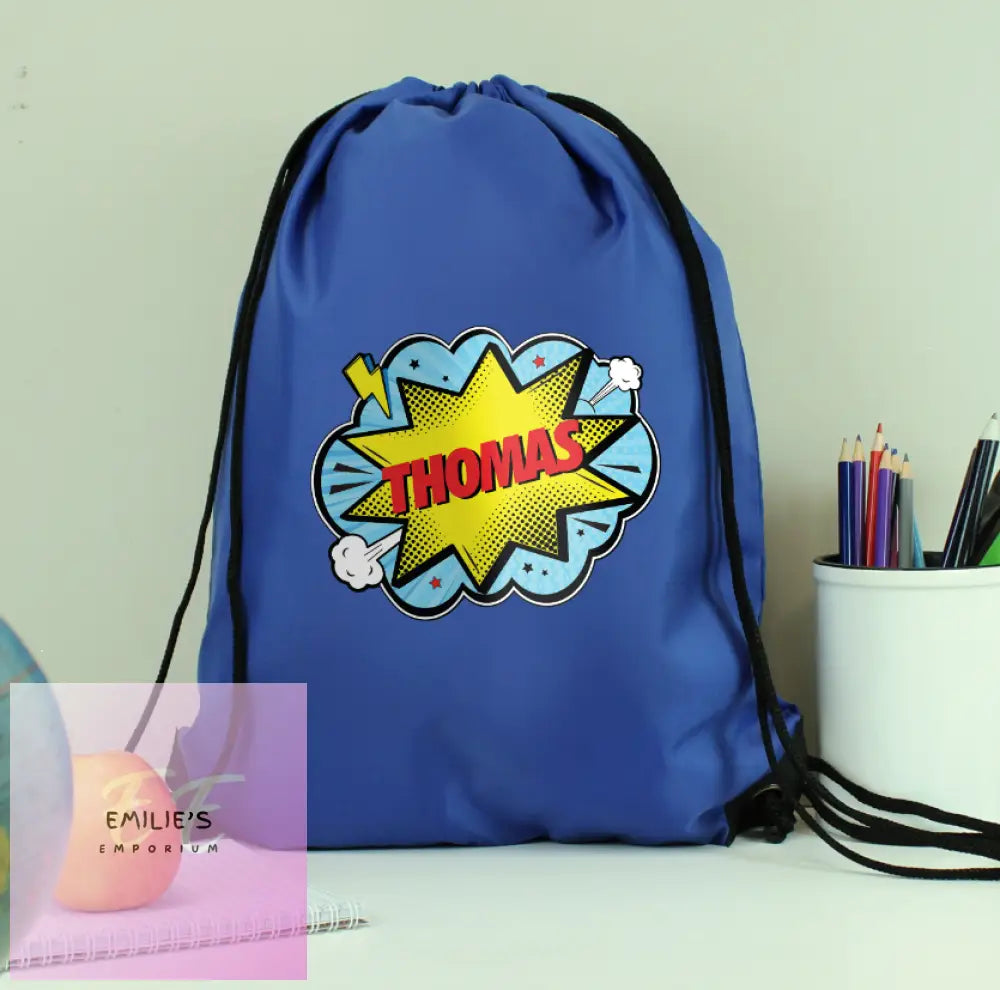 Personalised Superhero Blue Kit Bag