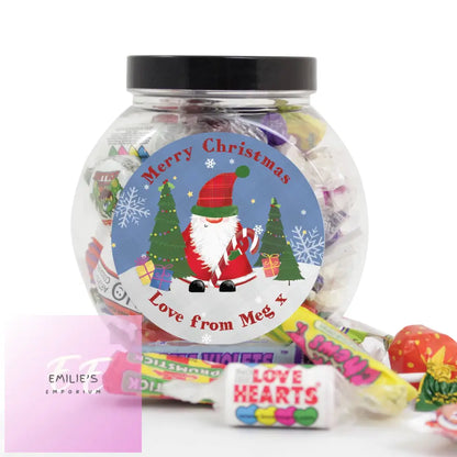 Personalised Tartan Santa Sweet Jar