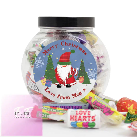 Personalised Tartan Santa Sweet Jar